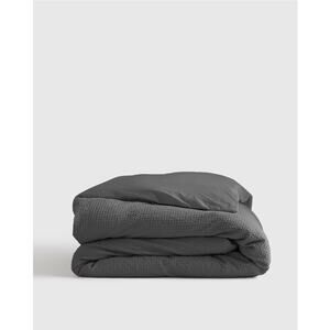NWOT Quince Organic Luxe Honeycomb Duvet Cover Gray Twin